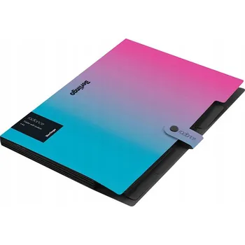 Pořadač s přihrádkami A4 Berlingo Růžovo-modrý