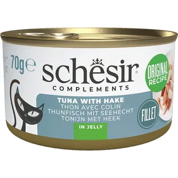 Krmivo pro kočku Schesir Complements Cat - Tuniak s morskou šťukou v želé 70g