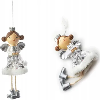 Vánoční dekorace SANTA LILA Ozdoba na zavěšení vánoční koule holčička 18x7cm