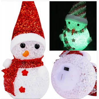 Obraz SVÍTÍCÍ SNĚHULÁK VÁNOČNÍ OZDOBA LAMPičKA LED SVÍTÍCÍ DEKORACE