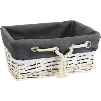 Zásuvka bílá s látkou malá P0916/M