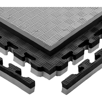 Insportline Puzzle tatami podložka Malmeida 100x100x4 cm (Barva: šedo-černá, vzor 5 proužků)