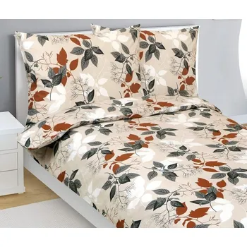 Bytový textil Povlečení bavlněné Oranžová,Šedá,Béžová BX1001404 - 140x220, 70x90 cm