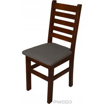 Jídelní židle DŘEVĚNÁ ŽIDLE čalouněná, barva calvados, vodorovné prošívání DH, čalounění světle šedá