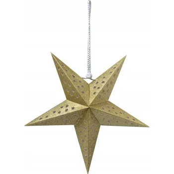 Vánoce Zlatá papírová vánoční HVĚZDIČKA S 30x10x30 cm