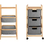 LIVARNO® Regál se 2 koši a policí / Pojízdný regál se 3 přihrádkami