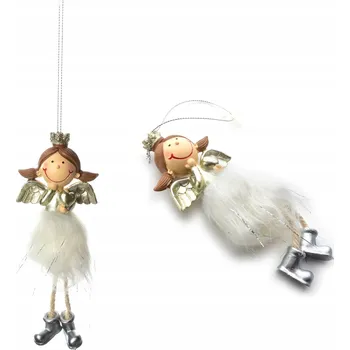 Vánoční dekorace SANTA LILA Ozdoba na zavěšení vánoční koule holčička 18x7cm