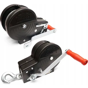 Stavební technika Ruční naviják Dragon Winch 1588 kg dvourychlostní s lanem 10 m