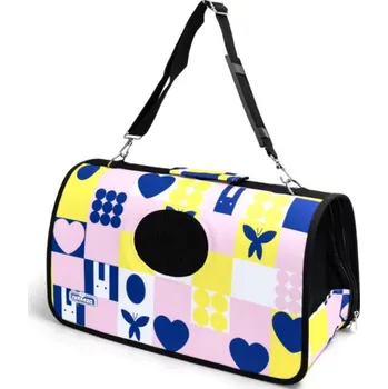 Taška pro psa a kočku Přenosná taška pro zvířata Nobleza Exquisite S 44x25x25 cm Barva: Růžová
