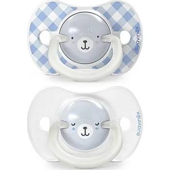 Suavinex Šidítko fyziologické Den & Noc silikon Wild & Free 0-6 m 2 ks Modré