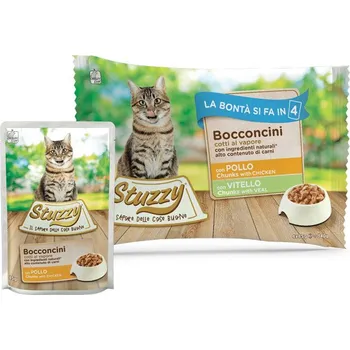 Krmivo pro kočku Stuzzy Cat Chunks Multipack kuřecí a telecí kousky 4x85g
