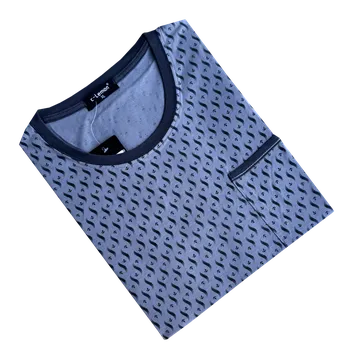 Pánská noční košile Pánská bavlněná noční košile C-lemon - AL3356-O Barva: Tyrkysová, Velikost: L