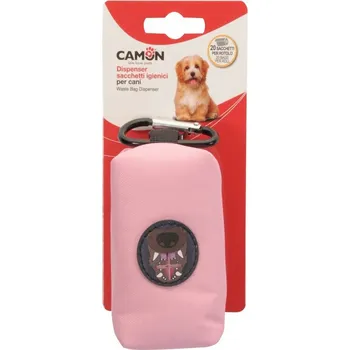 sáček na exkrement Zásobník na sáčky na exkrementy Camon Neopren Barva: Růžová