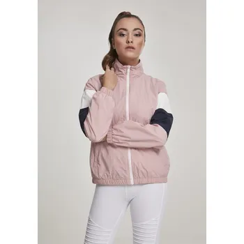 Dámská větrovka Dámská tříbarevná bunda Crinkle Track darkrose/nvy/wht Urban Classics růžová 2549344