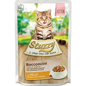 Krmivo pro kočku Agras Delic Stuzzy Cat Kitten Chunks - Kuřecí kousky v šťávě 85g