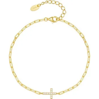 Náramek Olivie Stříbrný náramek KŘÍŽEK GOLD 9057 Ag 925; ≤1,6 g.