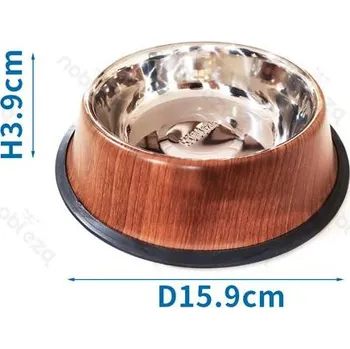 Miska pro psa Nerezová miska Nobleza XS - dřevěný design