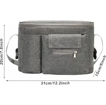 Přebalovací taška PŘENOSNÁ TAŠKA ORGANIZÉR NA KOČÁREK UNIVERZÁLNÍ NA VŠECHNY TYPY KOČÁRKŮ