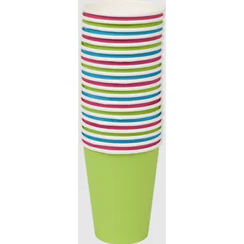 Jednorázové nádobí Kelímky papírové - MIX barev 350 ml, 20 ks