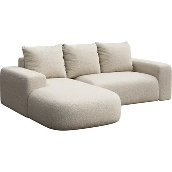 Pohovka Rodier Béžová bouclé rohová pohovka Monce 255 cm, levá