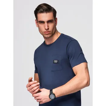 Pánské tričko Pánské volnočasové tričko s kapsičkou - tmavě modré V10 OM-TSCT-0109 - XXL