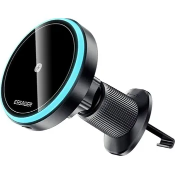 ESSAGER T1 magnetický držák do auta do ventilační mřížky s bezdrátovým nabíjením pro iPhone - černý