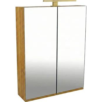 Koupelnový nábytek BPS-koupelny Zrcadlová skříňka Atica GO 60 ZS LED-G s osvětlením Any LED 30 G, zlatá