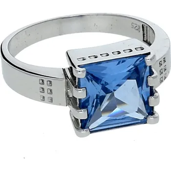 Módní doplněk Goldstore Stříbrný masivní prsten s akvamarínem Velikost: 55