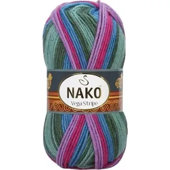 Příze Nako Pletací příze Nako Vega Stripe 82408 - zelená