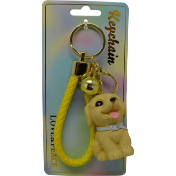 Doplněk pro panenku Keychain Přívěsek na klíče - Sedící hnědý pes