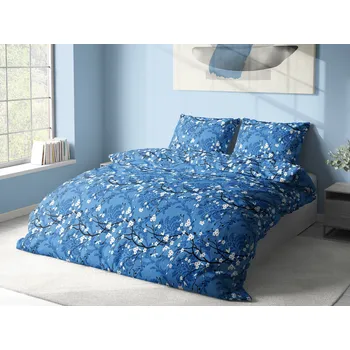 Povlečení Aaryans bavlněné povlečení Květinové větve modré 140x200/70x90 cm