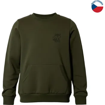 Dívčí oblečení ZÁHOŘÍ Rudel ZÁHOŘÍ Dětská mikina s kapsou - zelená liška Velikost: 146/152