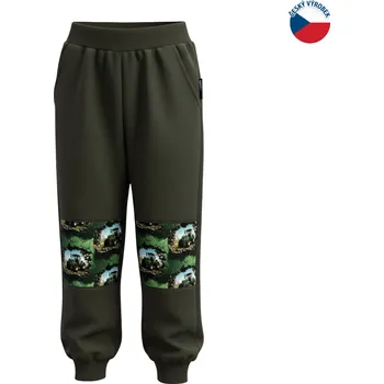 ZÁHOŘÍ Rudel ZÁHOŘÍ Dětské tepláky - zelené s traktory Velikost: 116