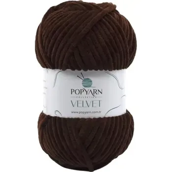 Příze POPYARN Pletací příze Velvet B011 - hnědá