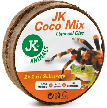 Podestýlka pro hlodavce JK ANIMALS, podestýlka JK Coco Mix Lignocel Disc, kokosová drť ve dvou discích, 2×110 g
