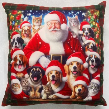 Polštář Vánoční polštář SANTAS FRIENDS 45x45 cm Mybesthome Varianta: Povlak na polštář, 45x45 cm