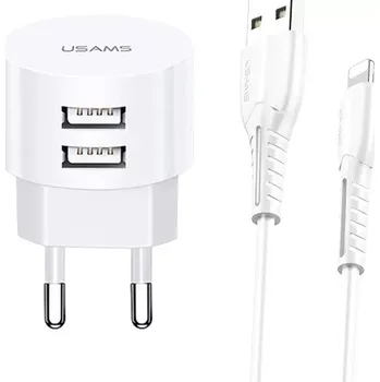 Síťová nabíječka USAMS T20 s 2xUSB 2,1A Lightning