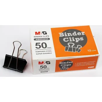 Kancelářská sponka Klipy na dokumenty 50mm, 12 ks - černé