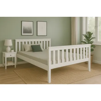 Nábytek AKCE Postel KALEA 90 x 200 cm, bílá II. jakost