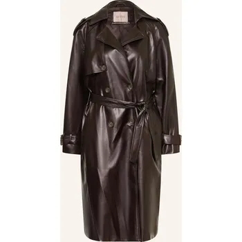 Guess Dámský Trenčkot Bianka V Koženém Vzhledu, tmavě hnědá, 42