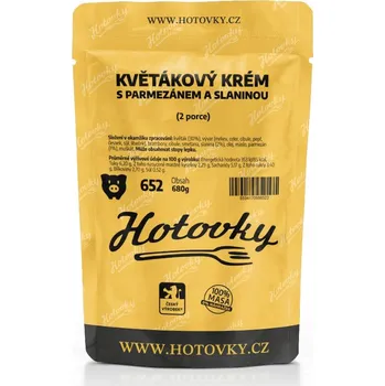 Hotové jídlo Hotovky Květákový krém s parmezánem a slaninou (2 porce)