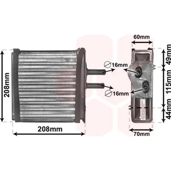 Výměník tepla, vnitřní vytápění VAN WEZEL 17006150