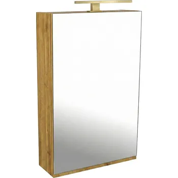 Koupelnový nábytek BPS-koupelny Zrcadlová skříňka Atica GO 50 ZS LED-G s osvětlením Any LED 30 G, zlatá