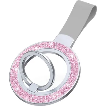 Třpytivý magnetický MagSafe otočný 360° stojánek pro iPhone - růžový