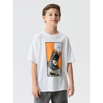 Sinsay - Tričko oversize s potiskem Batman - bílá - 319HM-00X - 319HM-00X-152