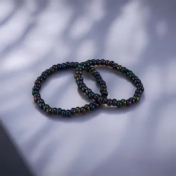 Prsten Nanny Prstýnek z korálků metalický set