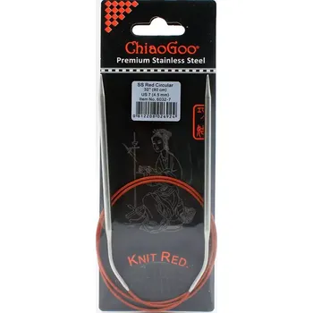 Jehlice ChiaoGoo Knit Red ergonomické fixní kruhové jehlice 80 Cm 4,5mm (ChiaoGoo SS Knit RED™ Circulars - 32" 80 cm 4,5mm)