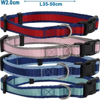 Obojek pro psa Obojek Nobleza pásikový M (š.2,0xd.35-50cm) Barva: Modrá
