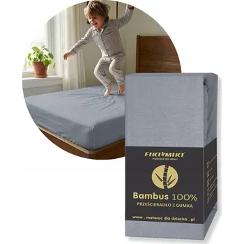 Prostěradlo Prostěradlo bambusové Fiki Miki s gumou 160x80 cm šedé