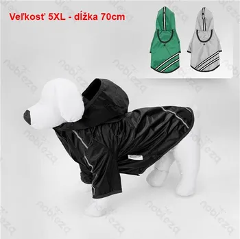 Obleček pro psa Reflexní pršiplášť pro psa Nobleza 5XL 70cm Barva: Černá
